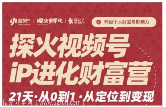 视频号iP进化财富营第1期 21天从0到1 从定位到变现赚钱